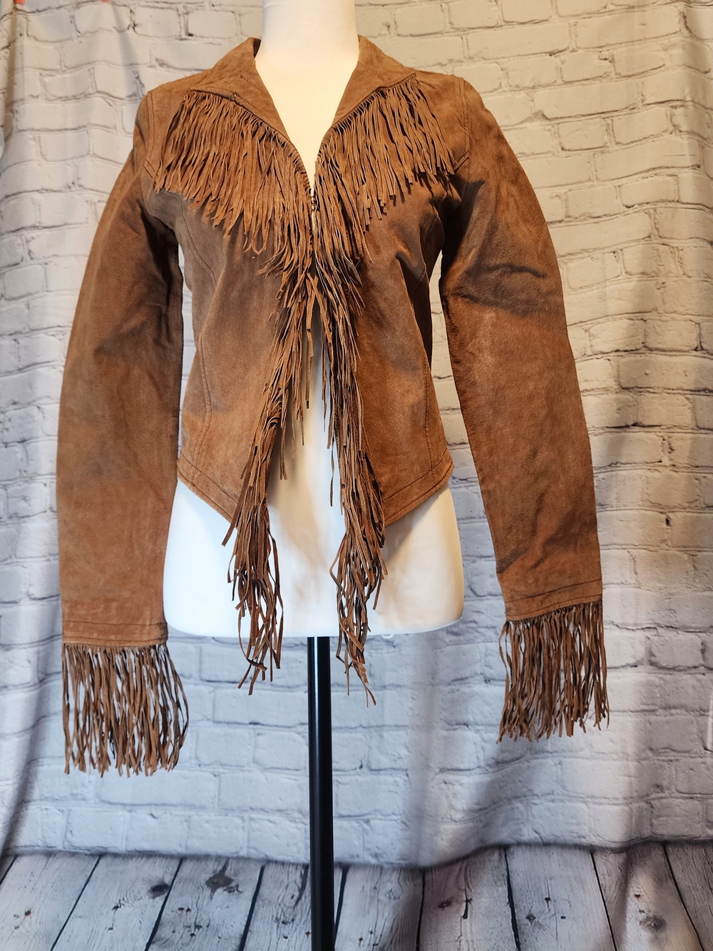 Brown Suede Fringe Women's Jacket - Boho Western Style